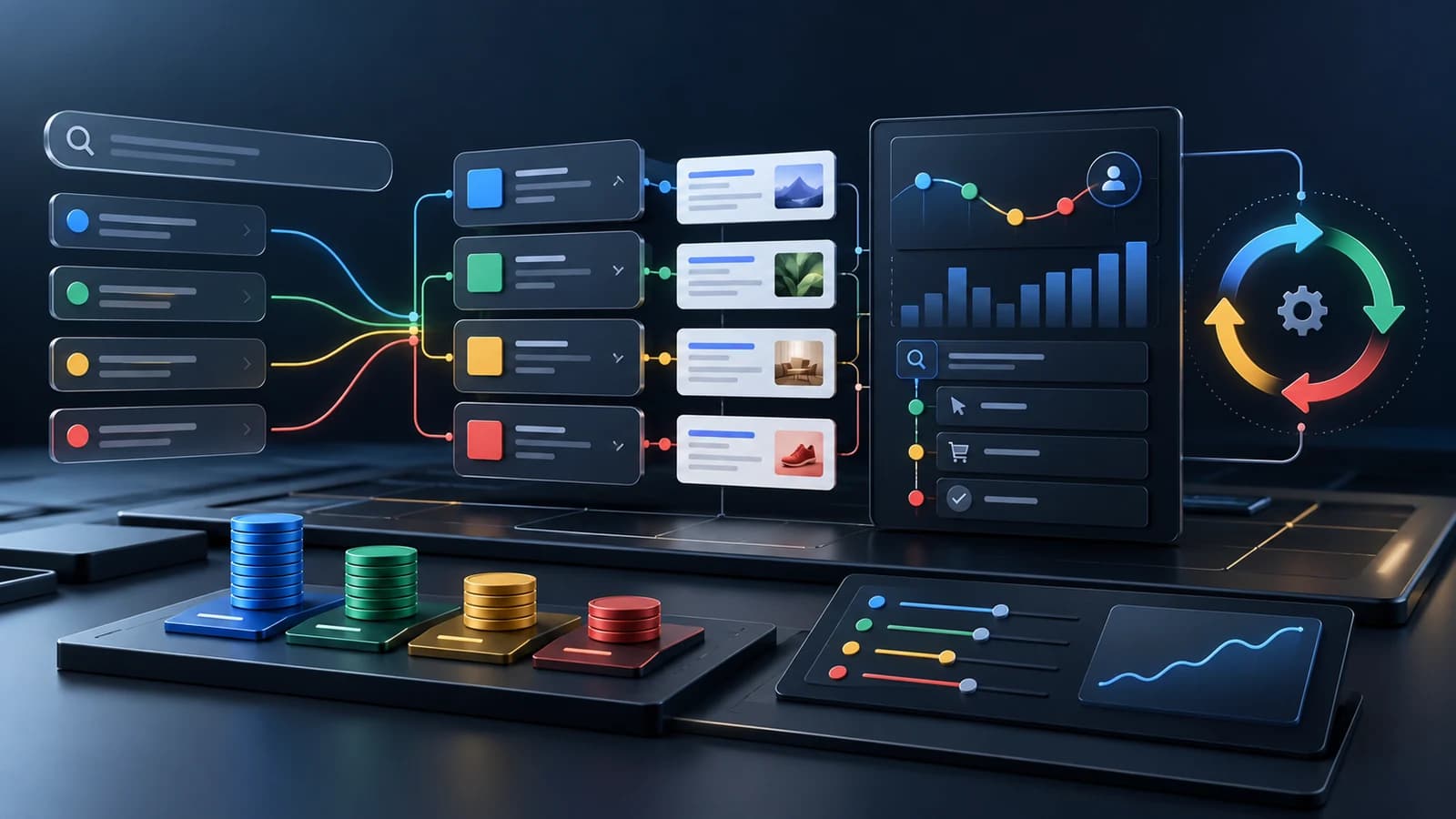 Google Ads kampanya planlama ve performans optimizasyonu için temsili çalışma görseli