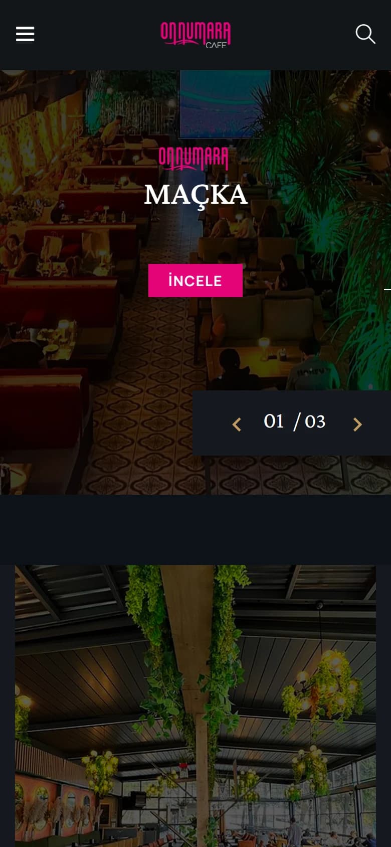 10 Numara Cafe mobil web sitesi ekran görüntüsü