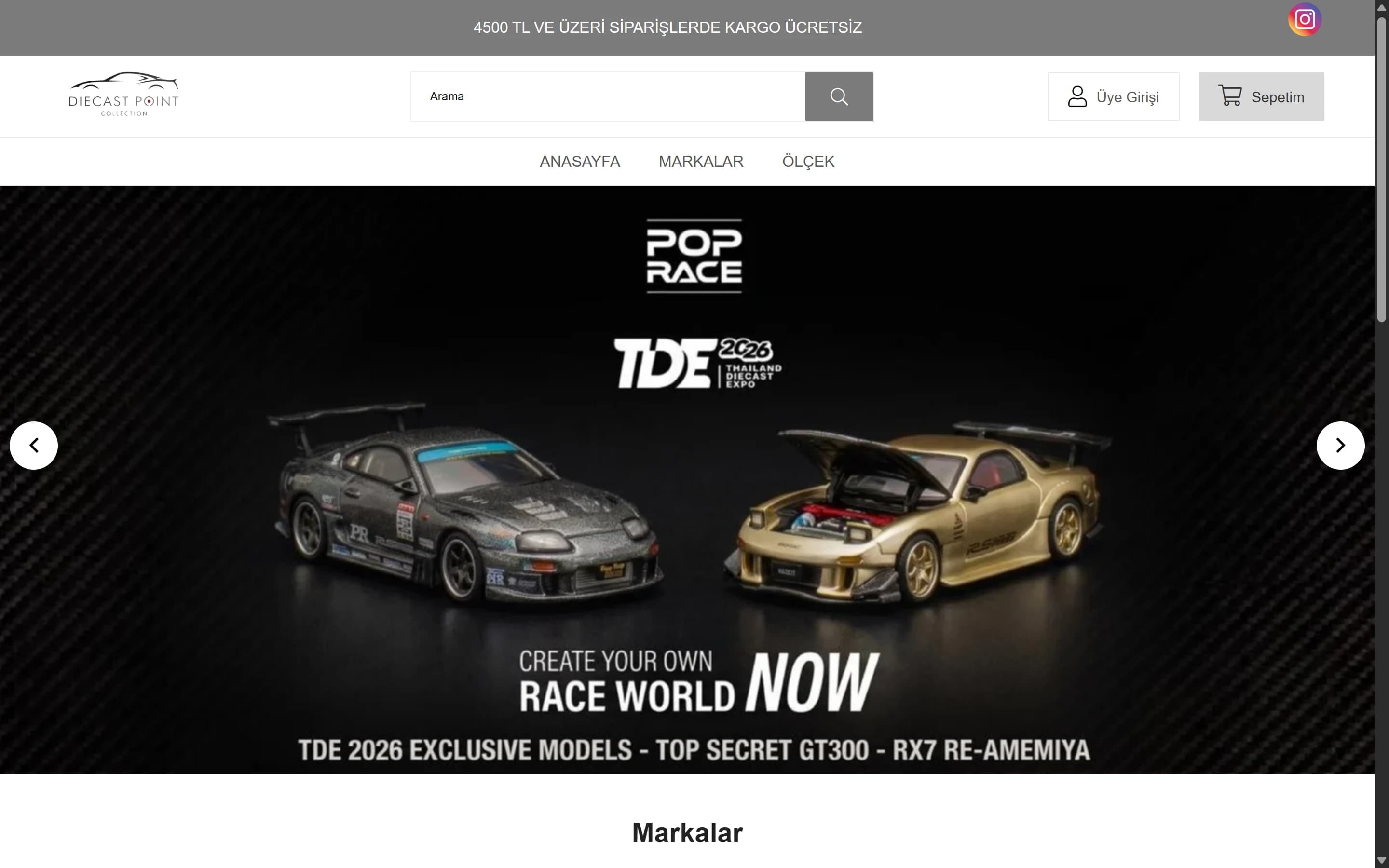 Diecast Point web sitesi ekran görüntüsü